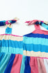 Color Block Striped Bow Knot Straps Maxi Dress